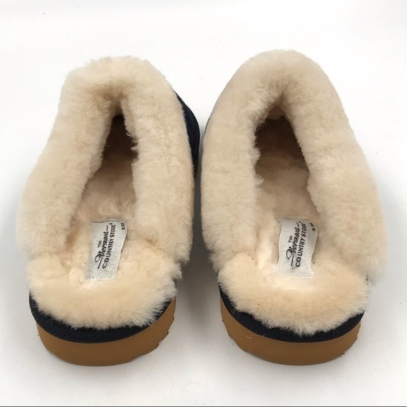 The Vermont Country Store Navy Leather Upper with Australian Shearling Size 10 - Picture 4 of 10